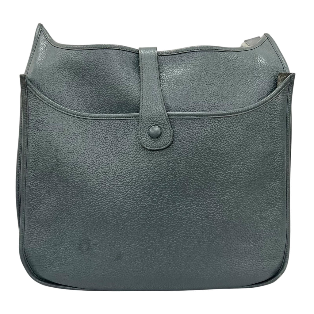 Hermes Evelyne 3 TGM Taurillon Clemence Leather Blue Shoulder Bag Silver — view 2
