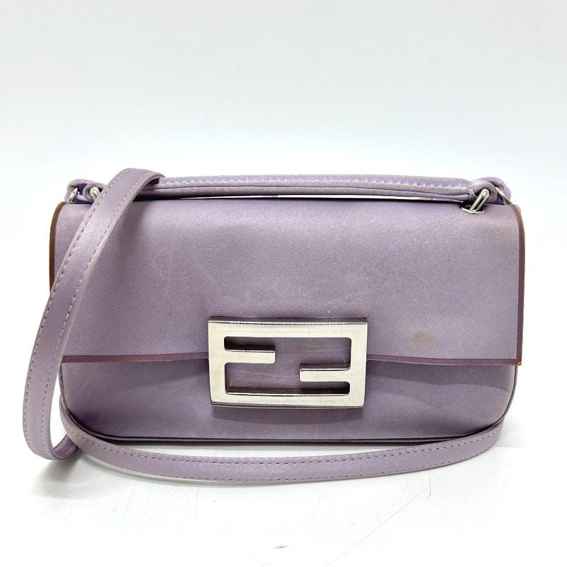 Fendi Shoulder Baguette Smart Phone Pouch 7 As142 Satin Purple