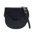 Yves Saint Laurent Logo Shoulder Bag Black Leather Vintage