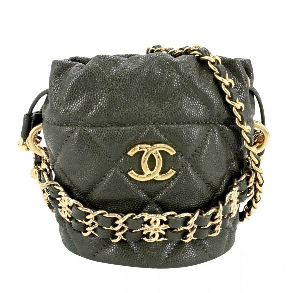 Chanel Shoulder Bag Quilted Drawstring Chain