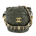 Chanel Shoulder Bag Quilted Drawstring Chain