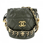 Chanel Shoulder Bag Quilted Drawstring Chain