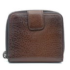 Prada Bifold Wallet 1 M0522 Leather Cacao Brown Silver Hardware Compact Round — view 2