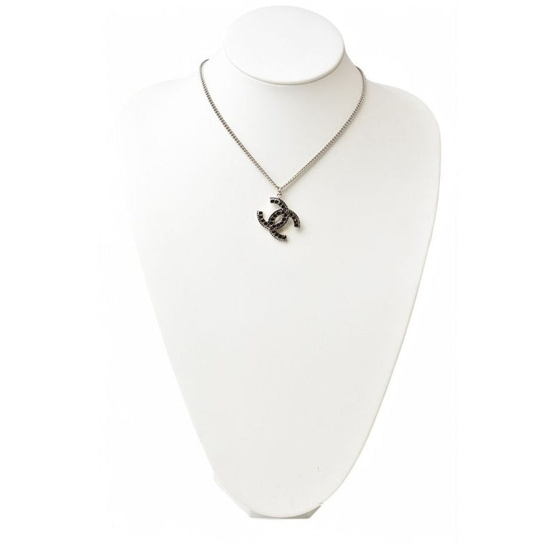 Chanel Coco Mark Rhinestone Black Silver 05 — view 4