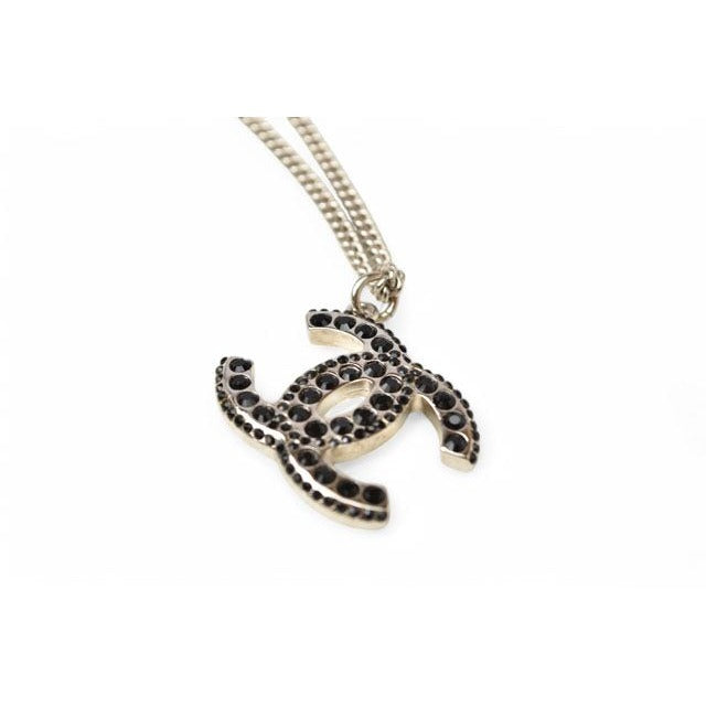 Chanel Coco Mark Rhinestone Black Silver 05 — view 5