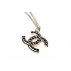 Chanel Coco Mark Rhinestone Black Silver 05 — view 5