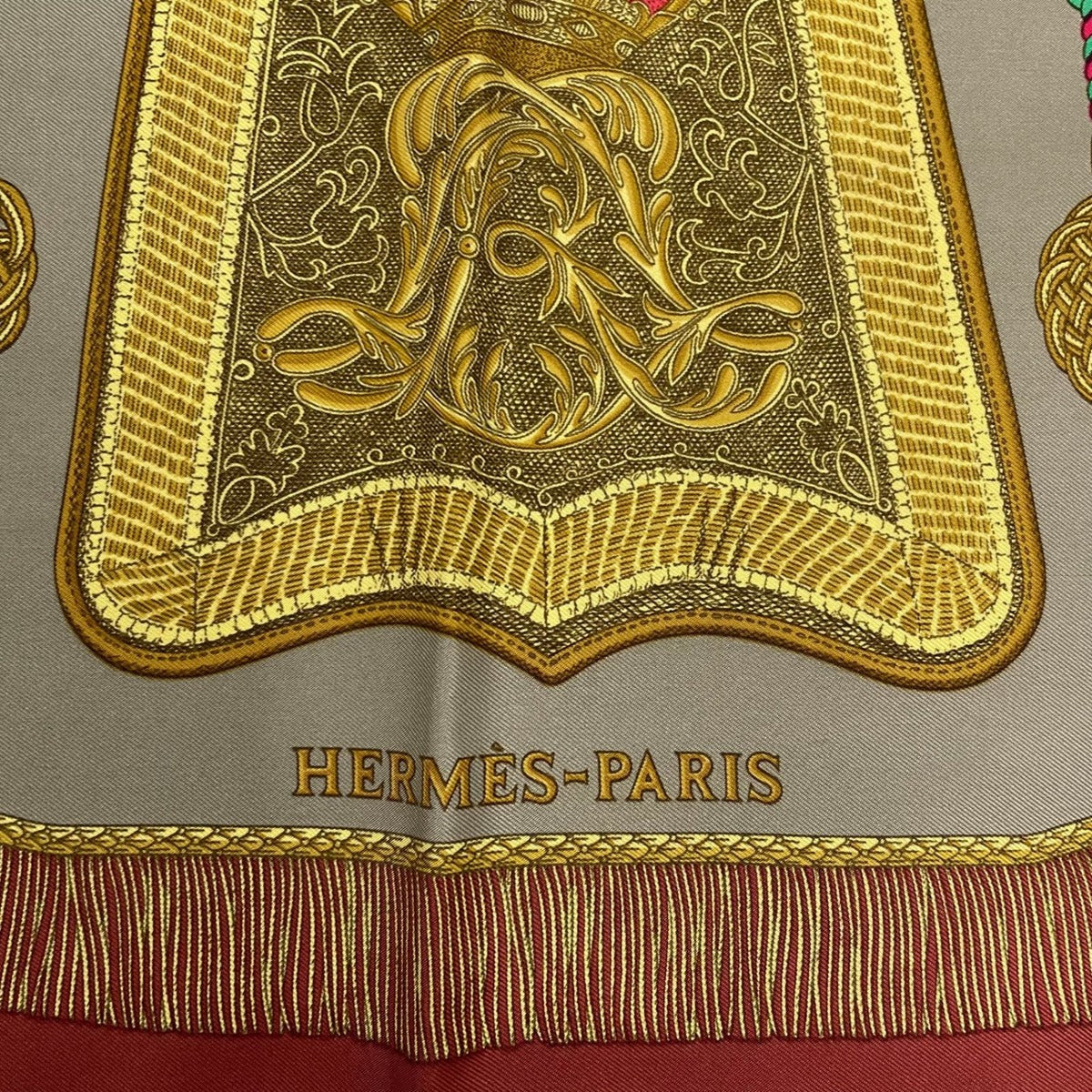 Hermes Carre 90 Scarf Silk Saber Decorative Bag Poste Et Cavalerie Red — view 6