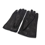 Hermes Lambskin Gloves Winter Gear Size 7 1/2 Black Fr2055 — view 2