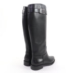 Louis Vuitton West Side Line LV Logo Leather Long Boots Black 36 — view 2