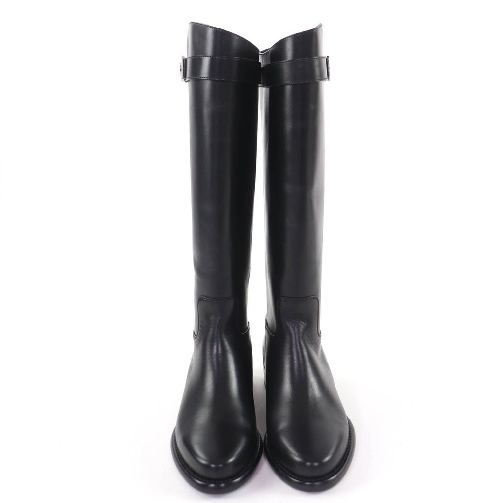 Louis Vuitton West Side Line LV Logo Leather Long Boots Black 36 — view 3