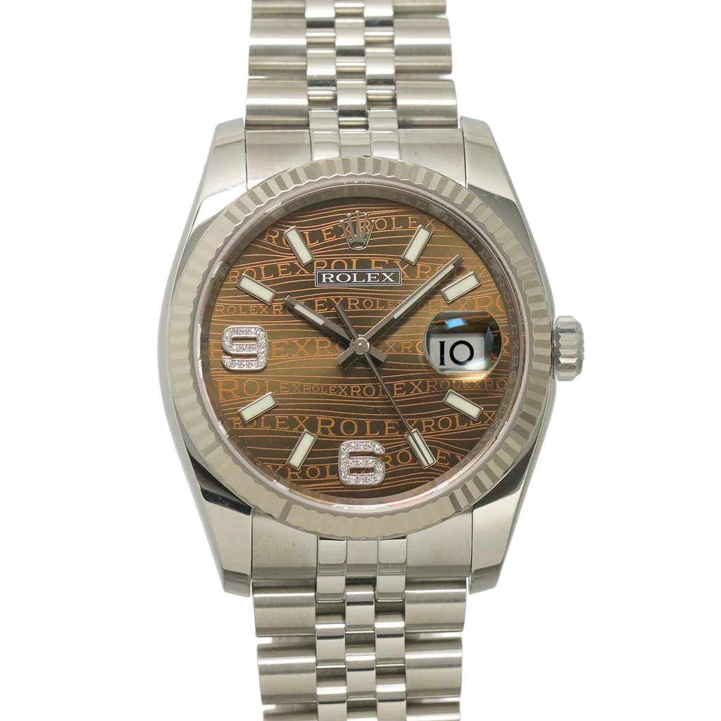 Rolex Datejust Roulette Watch 18k White Gold Automatic Winding