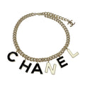 Chanel Choker Gold Black White Logo Coco Mark