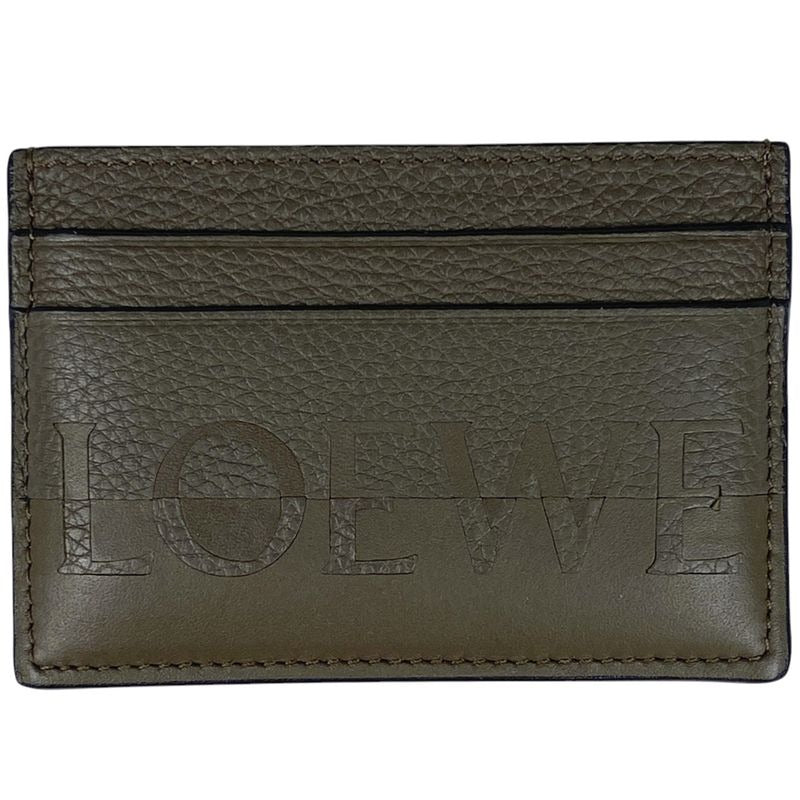 Loewe Logo Card Case Signature Plain Holder Pass Leather