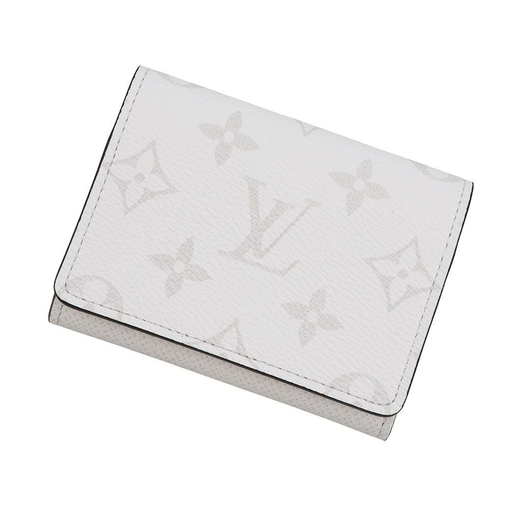 Louis Vuitton Card Case Monogram Taigarama Amberop Business Holder White