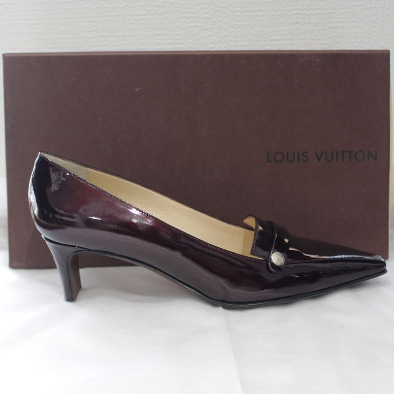 Louis Vuitton Stored Item Enamel Brown Heel 37 — view 3