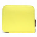 Hermes Azap Silk in Compact Wallet Round Color Leather Silver Lime Orange