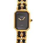 Chanel Premiere L Vintage Watch Black Gold