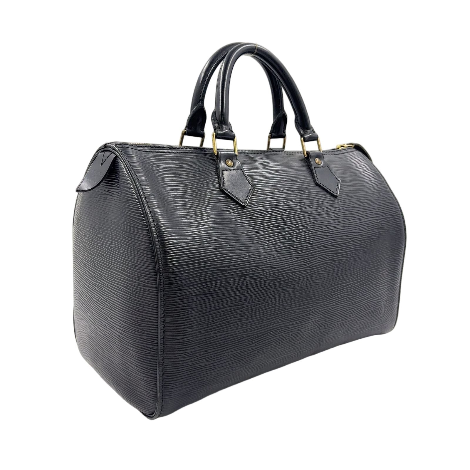 Louis Vuitton Speedy 30 Epi Noir Leather Black Handbag Gold — view 2