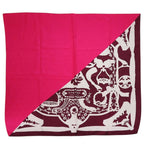 Hermes Carre 90 Cadrige Etrier Tattoo Silk Pink Scarf 0394