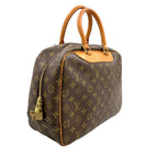Louis Vuitton Deauville Bowling Vanity Monogram Leather Brown Light Handbag Gold — view 2