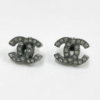 Chanel Earrings CC Mark Antique Metal