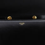 Celine Triomphe Trapeze 2-Way Shoulder Clutch Bag Leather Black Gold Hardware — view 7