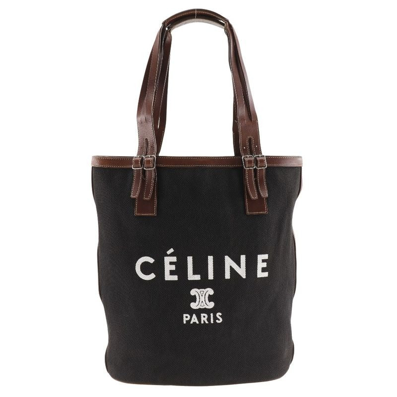 Celine Logo Canvas Black Tote Bag