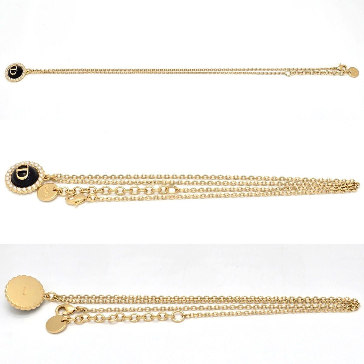 Dior Petit CD Pendant Necklace Gold — view 3