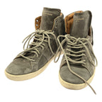 Saint Laurent Paris Suede Leather Fringe Sneakers Gray 37 1 2