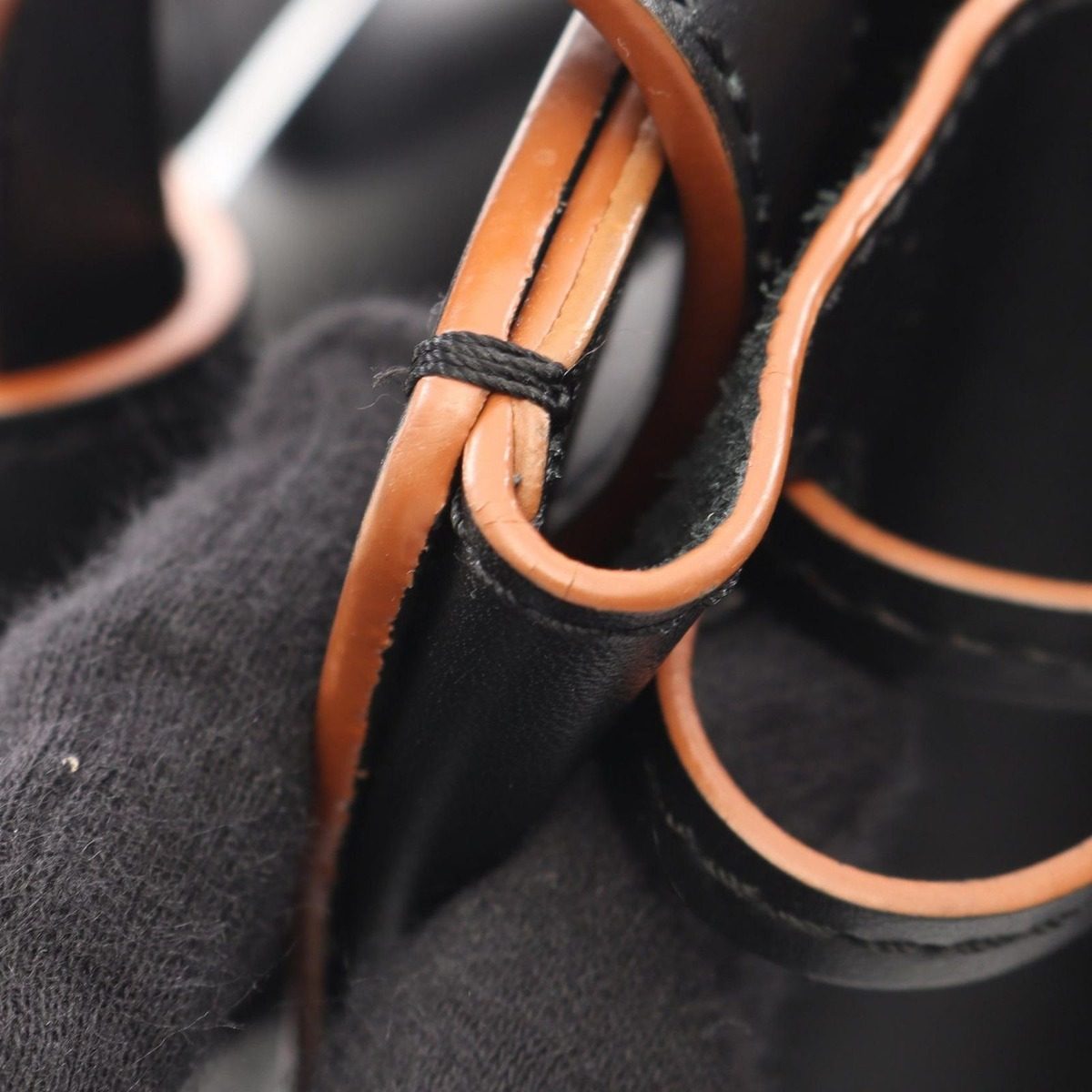 Loewe Shoulder Bag Balloon Drawstring 2-Way Black Leather Anagram — view 8