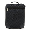 Chanel CC Quilted Nylon Luggage Carry-On Trolley Wheels Travel Bag