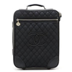 Chanel CC Quilted Nylon Luggage Carry-on Trolley Wheels Travel Bag — view 2