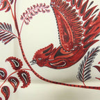 Christian Dior Scarf Silk White Red Paisley Bird Large Size — view 2