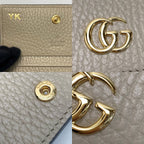 Gucci Marmont Double G Mini Wallet Denim Xleather Black Bifold — view 6
