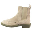 Hermes Suede Vovelore Leather Side Gore Boots Chelsea Short Shoes 44 Beige
