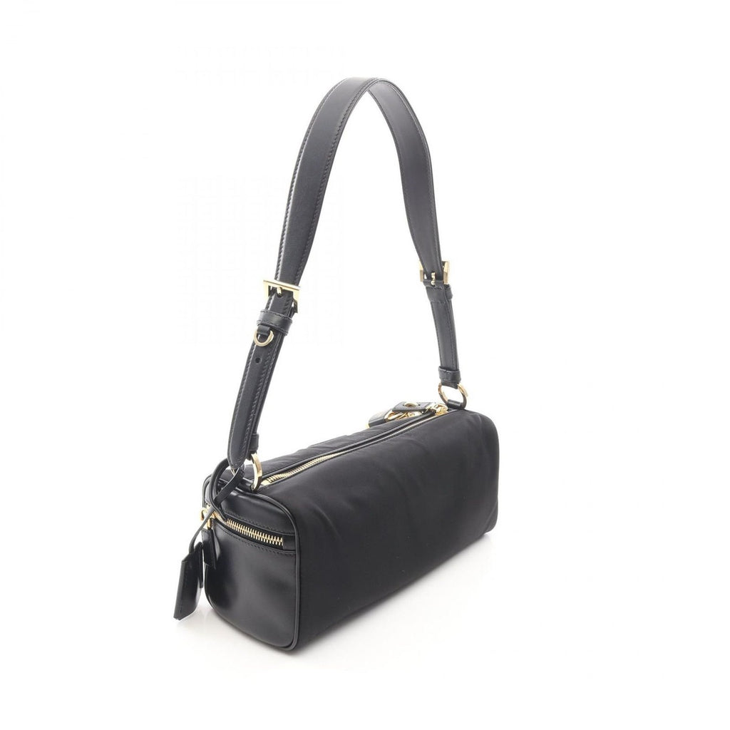 Prada Shoulder Bag Tessuto Vitello Black Nylon Leather — view 2