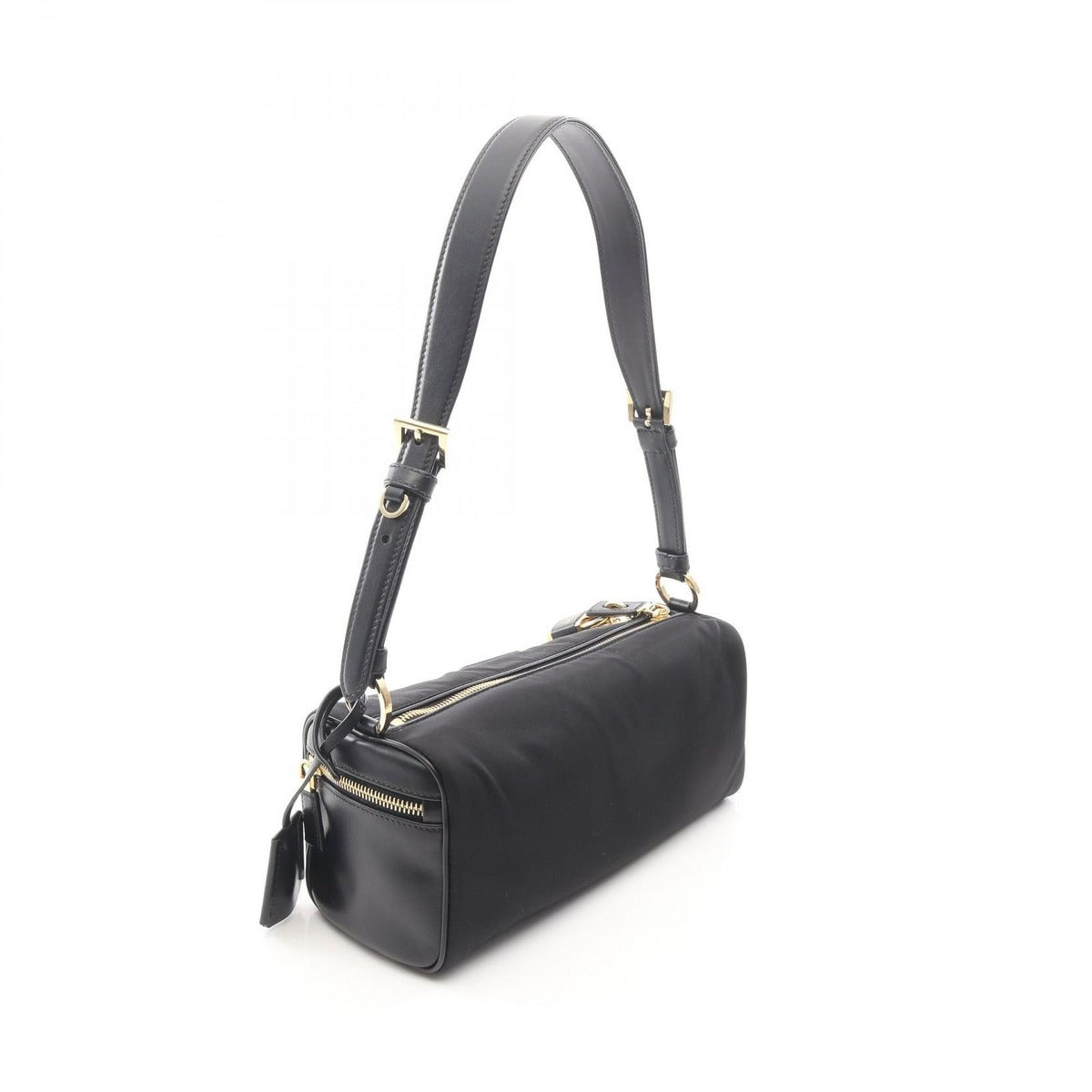 Prada Shoulder Bag Tessuto Vitello Black Nylon Leather — view 2