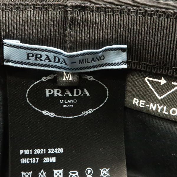 Prada Bucket Hat 1 Hc137 2 DMI Re-Nylon M Size Triangle Plate — view 9