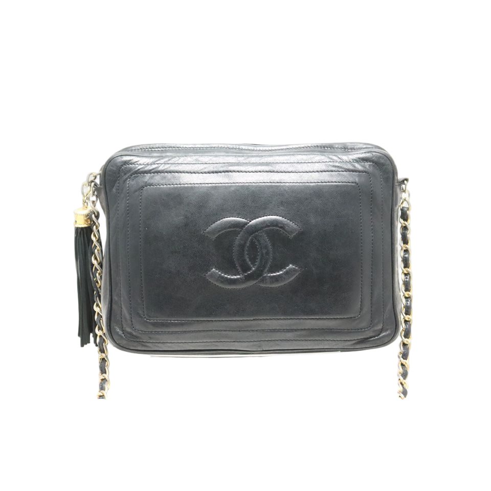 Chanel 0 CC Logo Fringe GD Leather Chain Shoulder