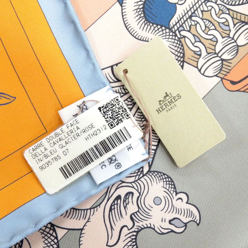 Hermes Carre 90 Double Face Della Cavalleria Silk Multicolor Scarf 0993 — view 6