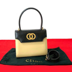 Celine Circle Logo Hardware Calf Leather 2-Way Handbag
