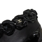 Chanel Camellia Decoration with CC Logo Patent Leather Ankle Boots Booties — view 6