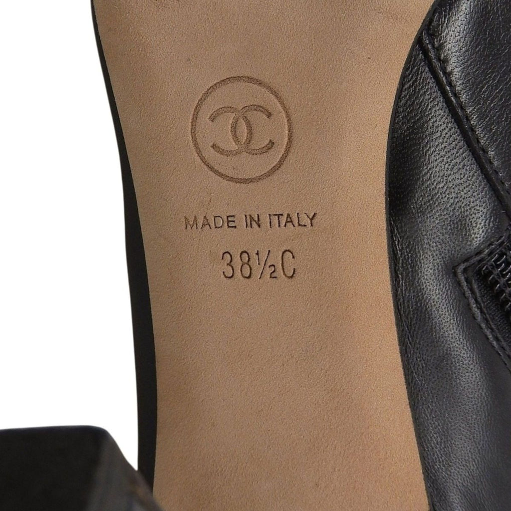 Chanel Camellia Decoration with CC Logo Patent Leather Ankle Boots Booties — view 8
