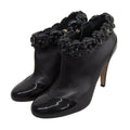 Chanel Camellia Decoration with CC Logo Patent Leather Ankle Boots Booties