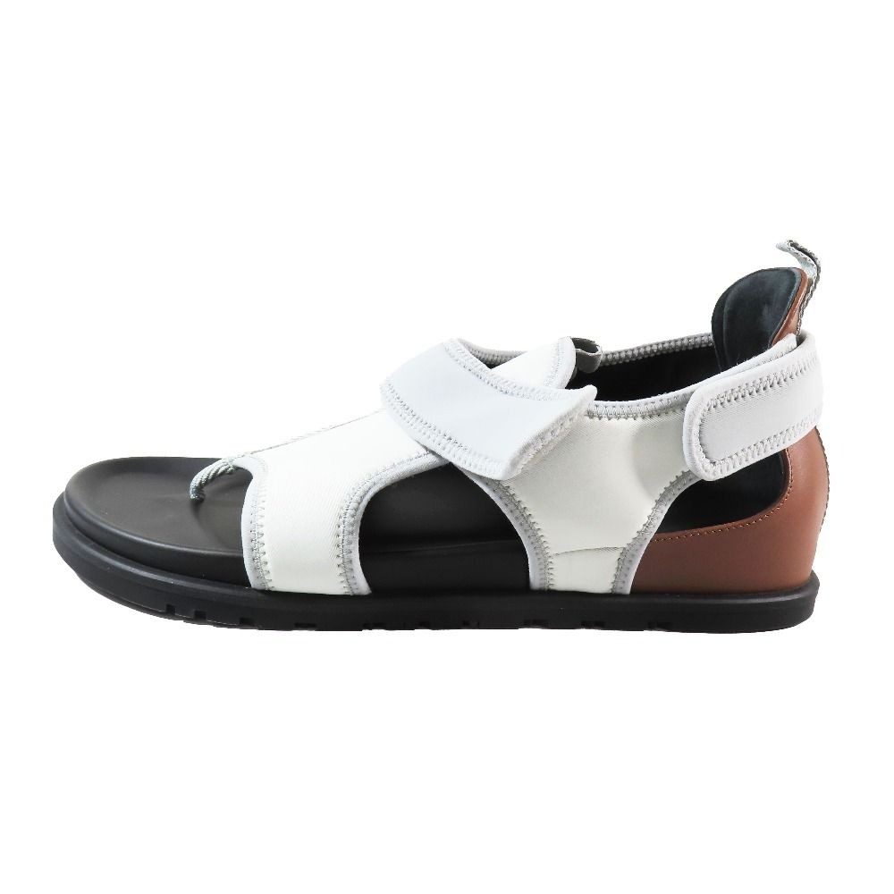 Hermes Giorno Sandals Shoes Technical Jersey Velcro 42.5 Gray Black