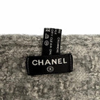 Chanel Cashmere Silk CC Logo Decorated Scarf Shawl Gray Recommended — view 6
