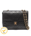 Chanel Chain Shoulder Bag Gold Lambskin Quilted Single Flap