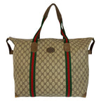 Gucci Vintage Sherry Line Beige GG Supreme Canvas Boston Bag