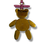 Prada Bear Motif Key Sling Bag Charm Teddy Pink Saffiano Leather — view 7