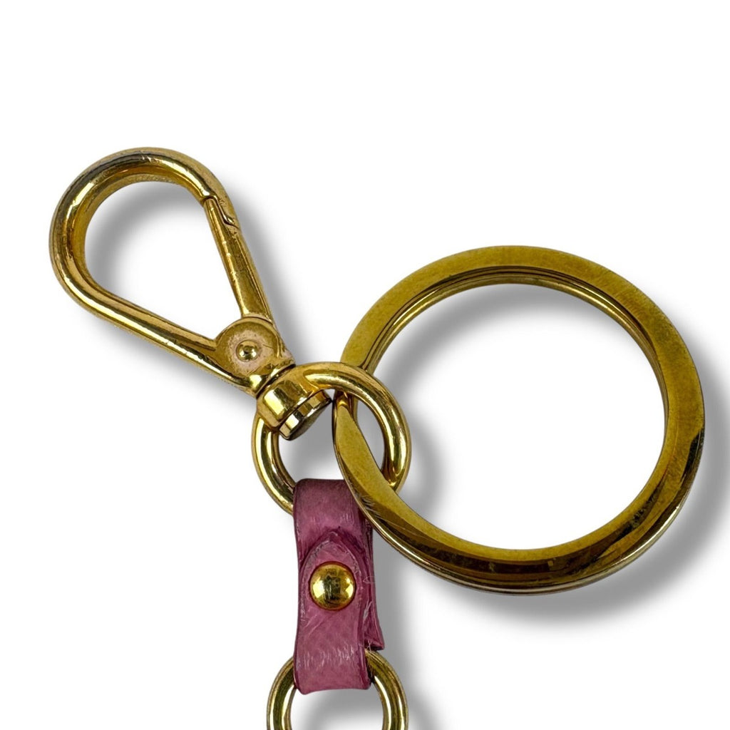 Prada Bear Motif Key Sling Bag Charm Teddy Pink Saffiano Leather — view 9